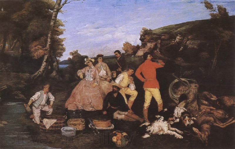 Gustave Courbet Hunter-s picnic Spain oil painting art